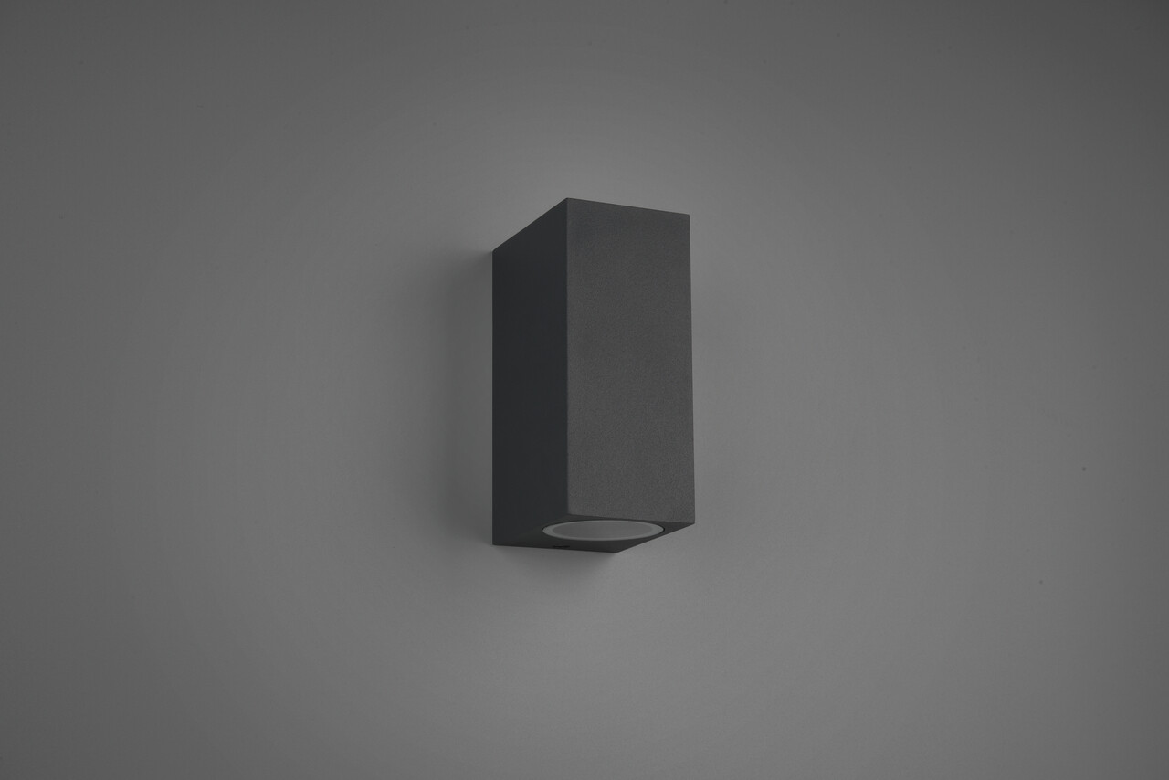 Aplica de perete pentru exterior Roya, TRIO, 6.9x15 cm, 35W, 2x GU10, aluminiu, antracit