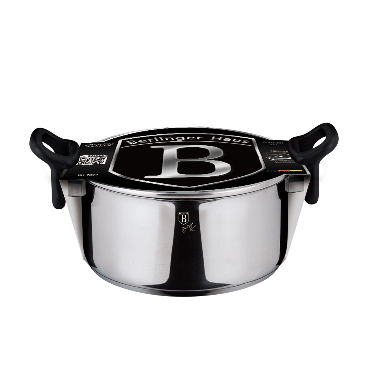 Oala cu capac Berlinger Haus, Silver Jewellery, 24 cm, 5.2 L, inox, argintiu - imagine 8