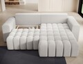 Coltar extensibil dreapta 4 locuri ELTAP, Bon-224, Bonett, 250x175x92 cm, lemn/poliester, alb murdar