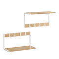 Set 2 rafturi de perete cu agatatori, Vasagle, 50x24.2x26.5, otel/PAL, alb/natural