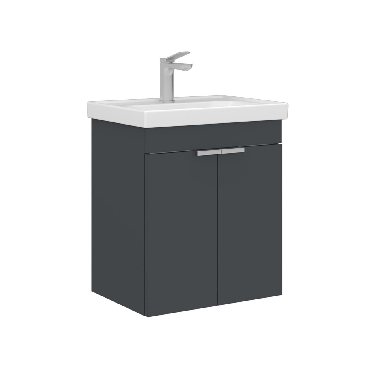 Dulap de baie cu chiuvetă, Hanah Home, Desna 50, Antracit mat — imaginea 5