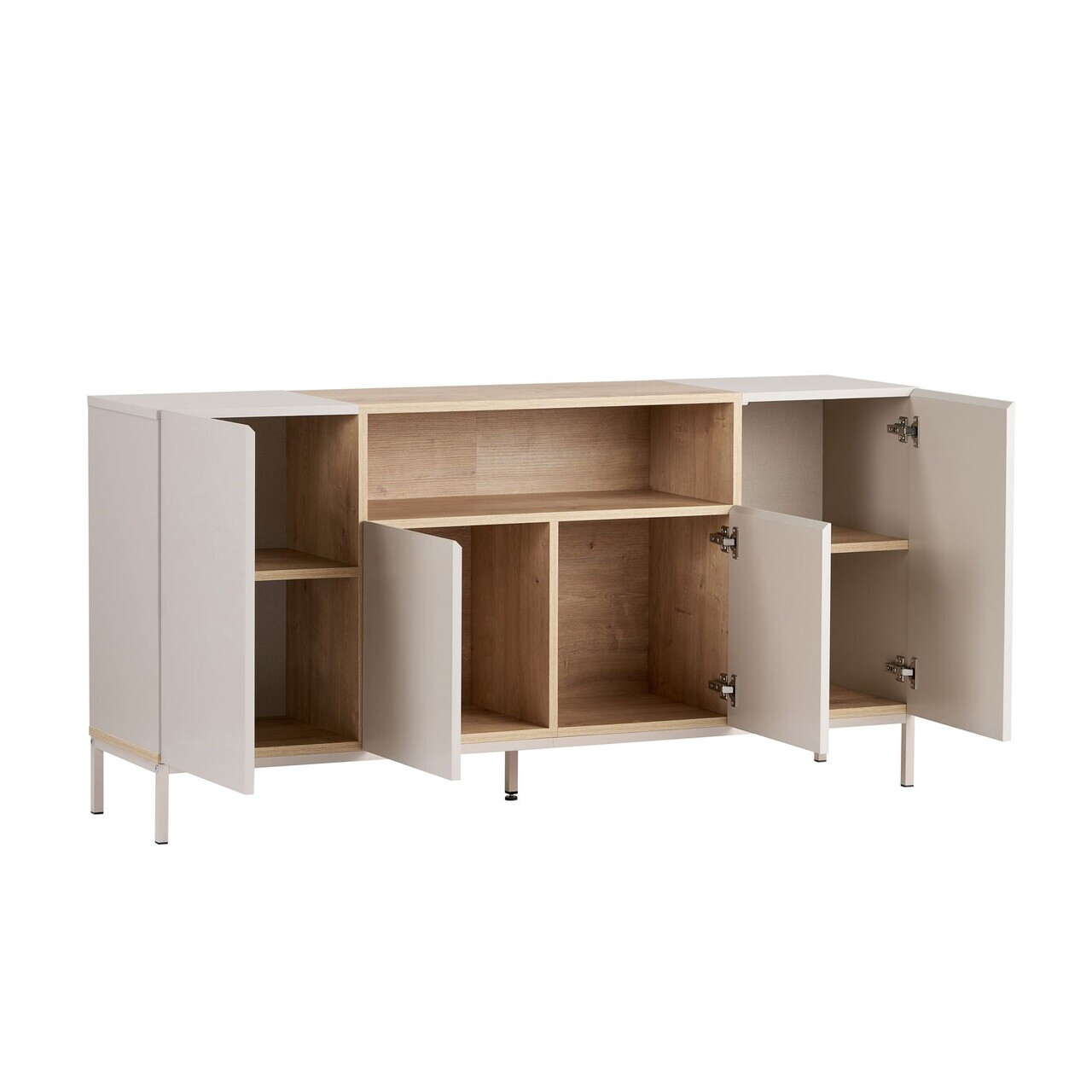 Consola, Nordure, Rialto, 160x80x40 cm, PAL, Gresie / Stejar Safir — imaginea 5