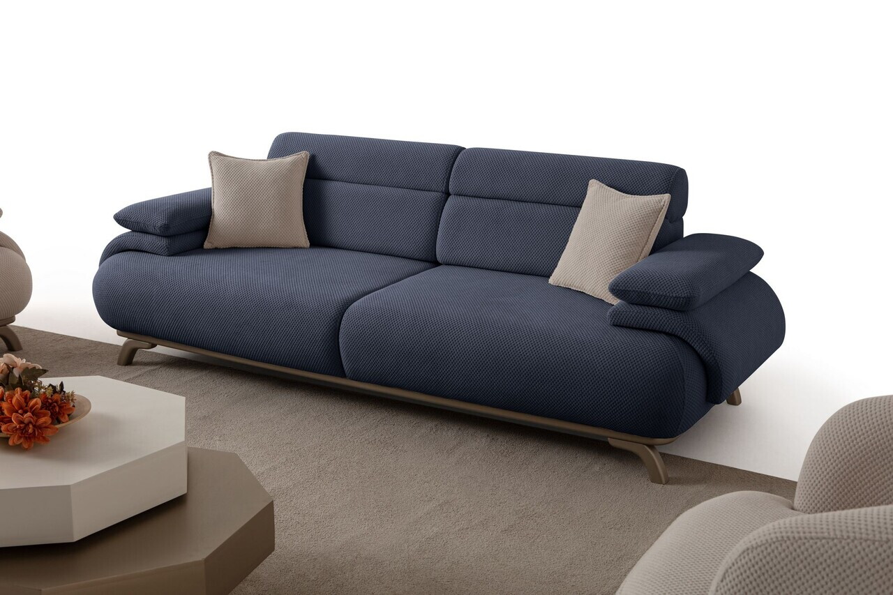 Canapea 3 locuri, Atelier del Sofa, 752EST1141, Lemn de carpen/PAL melaminat, Albastru navy - view 6