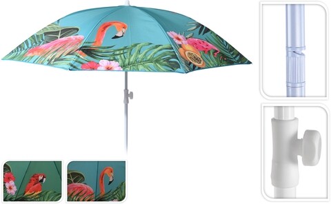 Umbrela pentru plaja Tropical, 180x200 cm, multicolor