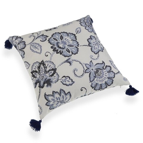Perna decorativa Aubrey Tassels, Versa, 45 x 45 cm, poliester, albastru albastru