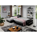 Coltar extensibil stanga 4 locuri ELTAP, Ov48, Ottavio, 275x180x85 cm, lemn/poliester, albastru/gri inchis