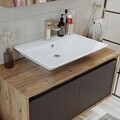 Dulap de baie cu chiuvetă, Hanah Home, 1703, 100x58x45 cm, MDF-LAM, Pin Atlantic / Antracit