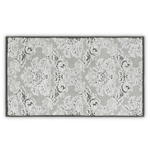Prosop de baie, l'appartement , damask yard dyed, bumbac, alb / gri deschis