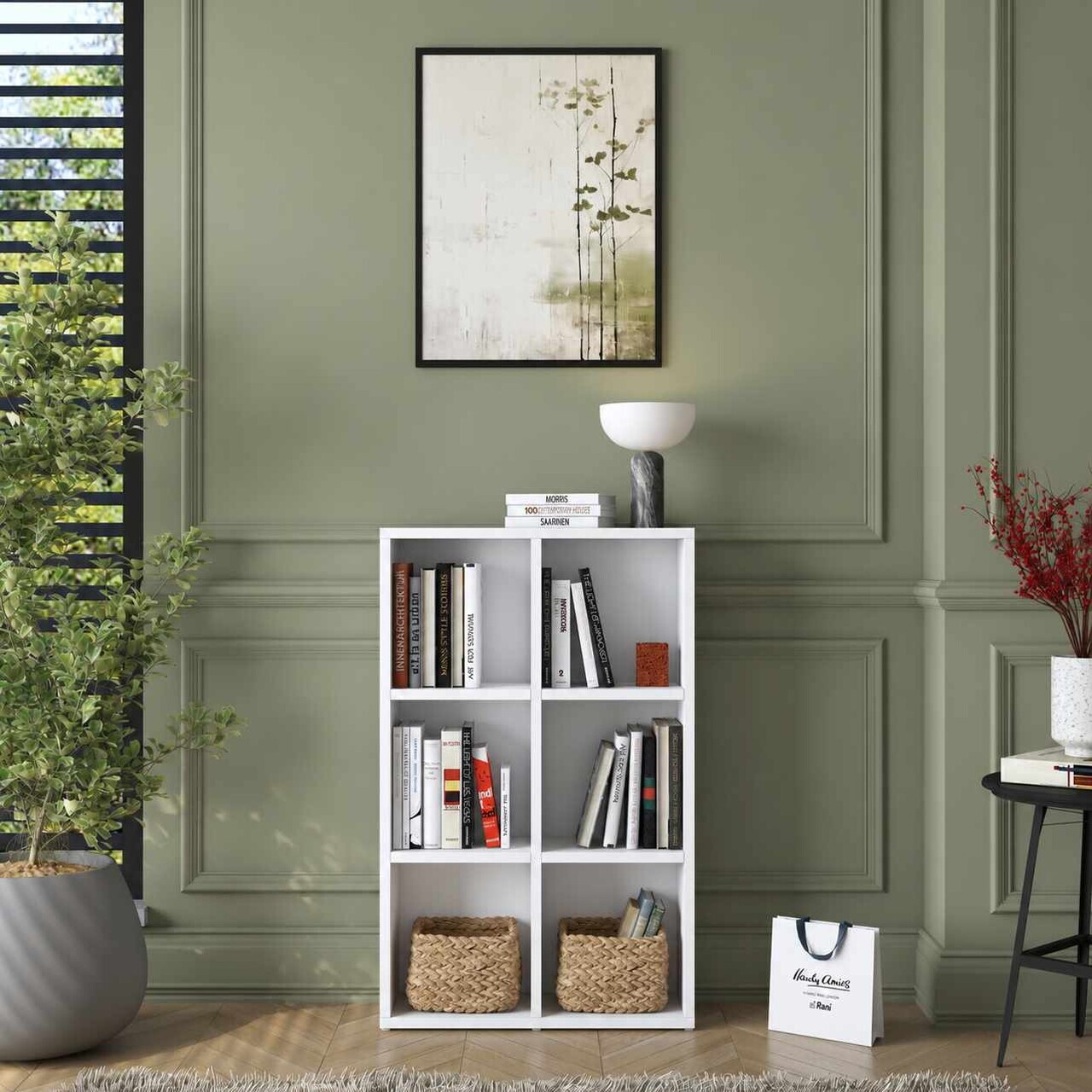 Corp biblioteca, Hanah Home, HC120, 60x90x20 cm, Alb — imaginea 2