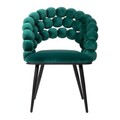 Scaun Bubble, Homla, 61x57.5x81.7 cm, metal/catifea din poliester, verde