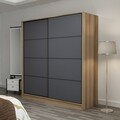 Dulap pentru haine, Minerva, Kale, 180x210x52 cm, PAL, Dore / Antracit