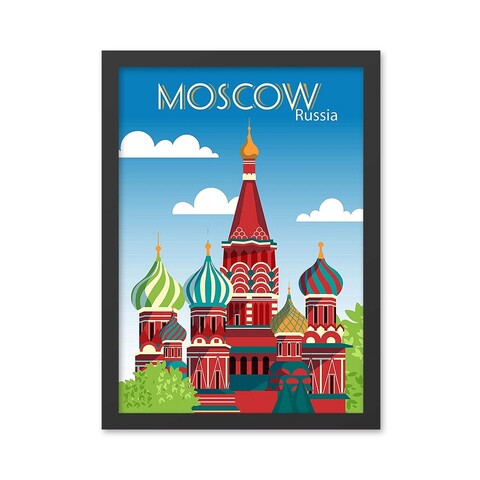 Tablou decorativ, Moscow 2 (40 x 55), MDF , Polistiren, Multicolor