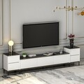 Comoda TV, Inarch, Imaj, 180x45.2x35 cm, PAL, Alb / Negru / Auriu