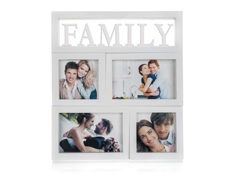 Rama foto, Family, Home Decor, 4 fotografii, 28x31 cm, alb