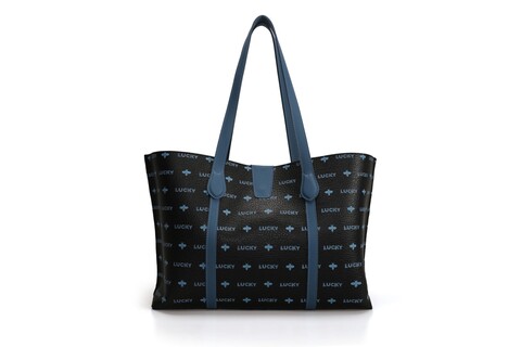 Geanta, lucky bees, 346 dark blue black, piele ecologica, bleumarin/negru