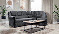Coltar extensibil dreapta 3 locuri ELTAP, L-087, Lord, 243x180x112 cm, lemn/poliester, gri inchis/negru