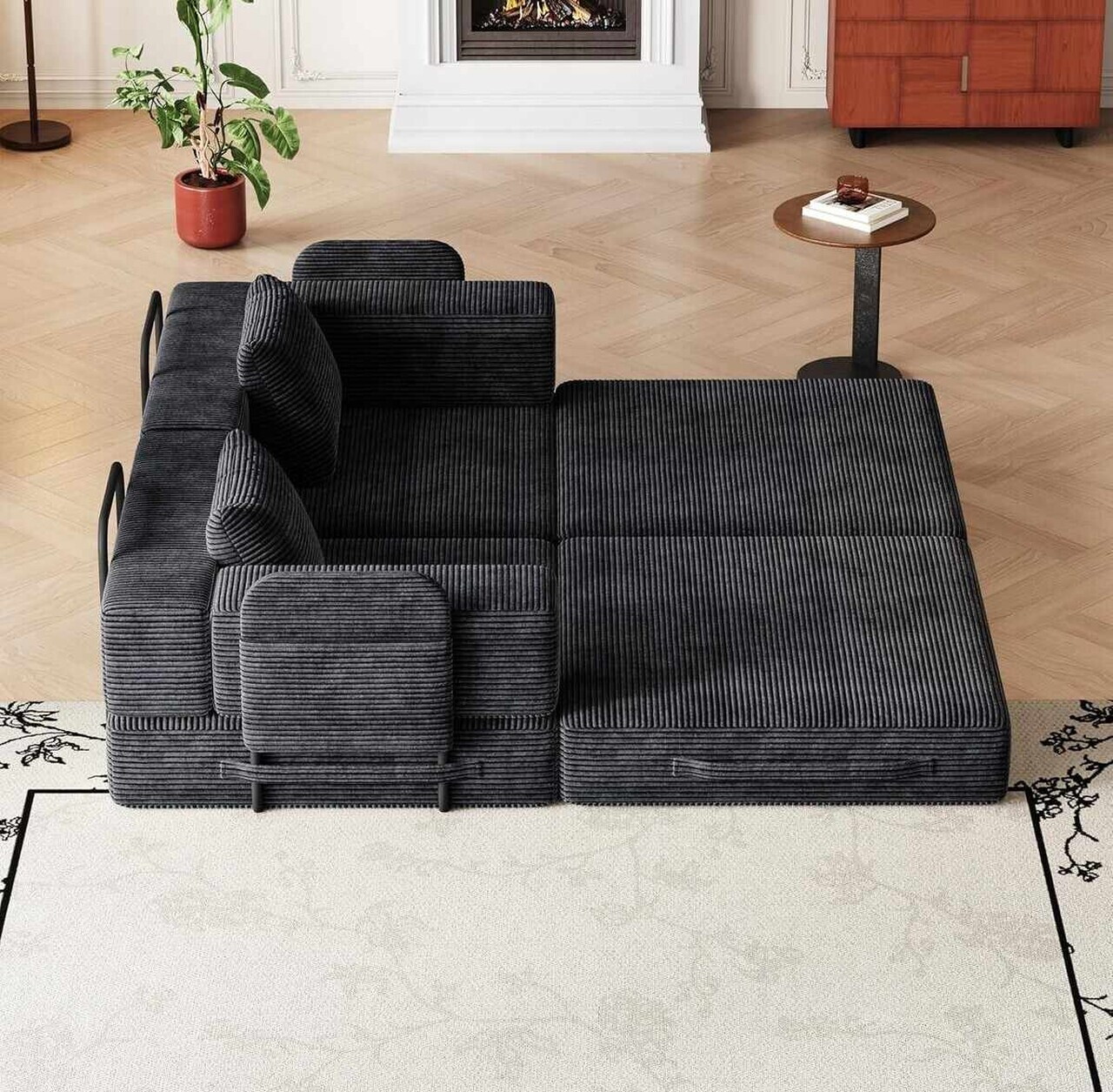 Canapea extensibila 3 locuri, Atelier del Sofa, 326NYR1156, Negru — imaginea 6