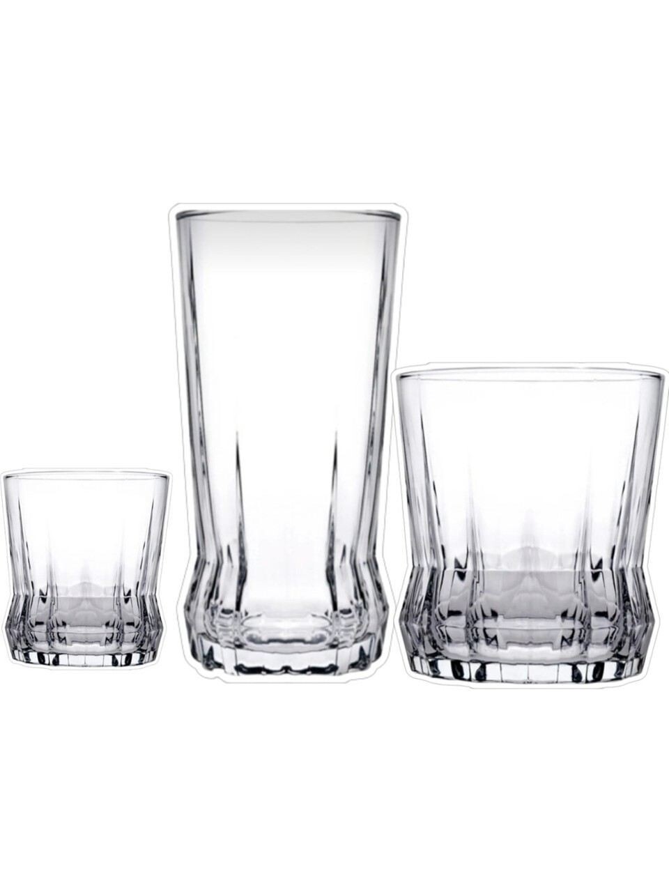 Set de sticlă (18 bucăți), L'essentiel Maison, 896PBH1134, Dimensiuni pahar mediu: 8 x 8 x 9 cm / 270 ml (6 bucăți), Transparent - view 2