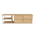 Comoda TV, Retricy, Primrose, 160x35.3x50.8 cm, PAL, Stejar alb
