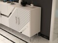 Consola, Olivia, Fuga KB150, 150x75x35 cm, PAL, Alb / Argintiu