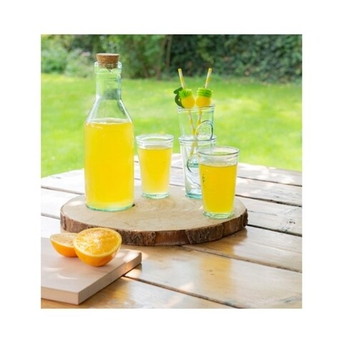 Poza Set 4 pahare si sticla Beverage, Decoris, transparent, sticla