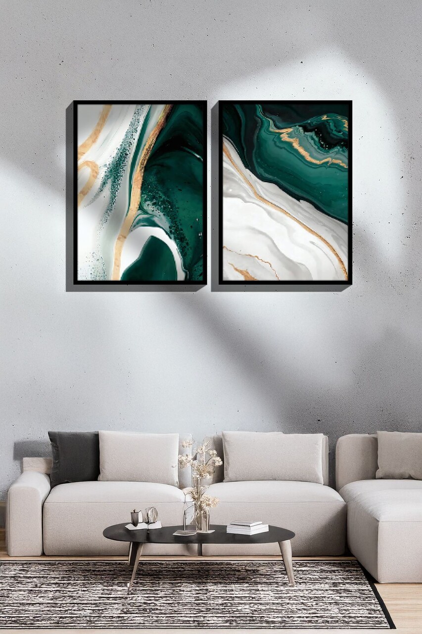 Set 2 tablouri decorative Ersy2Lımodel4-Sıyah Vopsea: 100% MDF (grosime: 27 mm) Multicolor