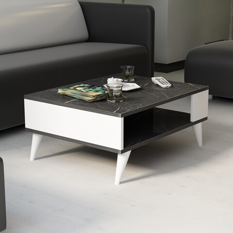 Masuta de cafea cheri1, gauge concept, 90x45x38.2 cm, alb/negru