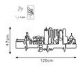 Decoratiune de perete, Boston, Metal, Grosime: 2 mm, Negru