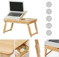 Masuta pentru laptop, Songmics, LLD01N, inaltime ajustabila, 55 x 35 x 21-29 cm, bambus