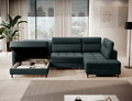 Coltar extensibil stanga 4 locuri ELTAP, LT-38MAN, Berrto, 306x165x100 cm, lemn/poliester, verde inchis