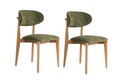 Set scaune 2 piese, Wayland, Lionte, Verde / Stejar deschis