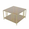 Masuta de cafea, Hanah Home, Bakü, 75x45x75 cm, Aur / Bronz
