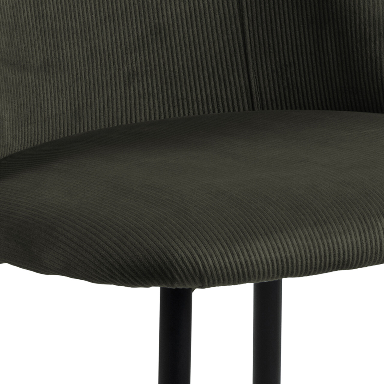Scaun Ines, Actona, 49.2x57.5x84 cm, tesatura corduroy/otel, verde olive - view 2