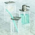 Suport pentru betisoare de urechi si dischete demachiante, Clarity, iDesign, 9x6.5x11 cm, transparent