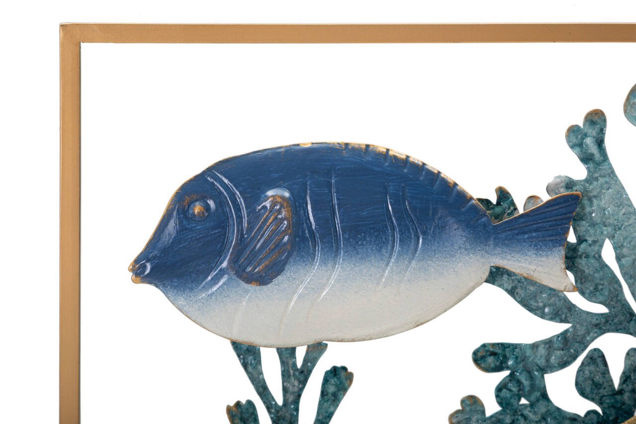 Decoratiune de perete Fish, Mauro Ferretti, 50.2 x 50.2 cm, fier, multicolor - 1 | YEO