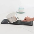 Scurgator vase cu suport tacamuri, Brabantia, SinkSide, 20x46.3x12.5 cm, aluminiu, gri inchis