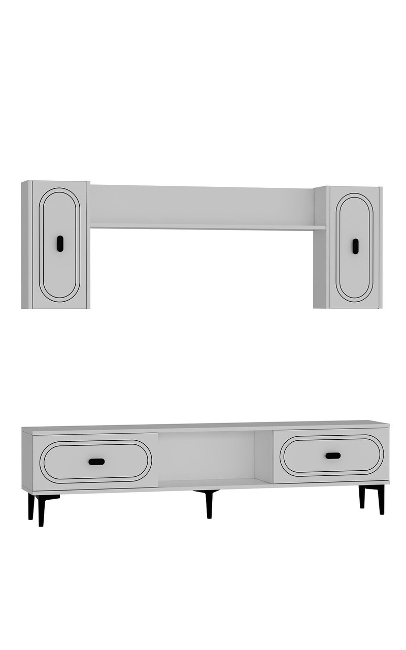 Comoda TV, Hanah Home, Weny, 150x44.6x29.6 cm, PAL , Alb - imagine 4