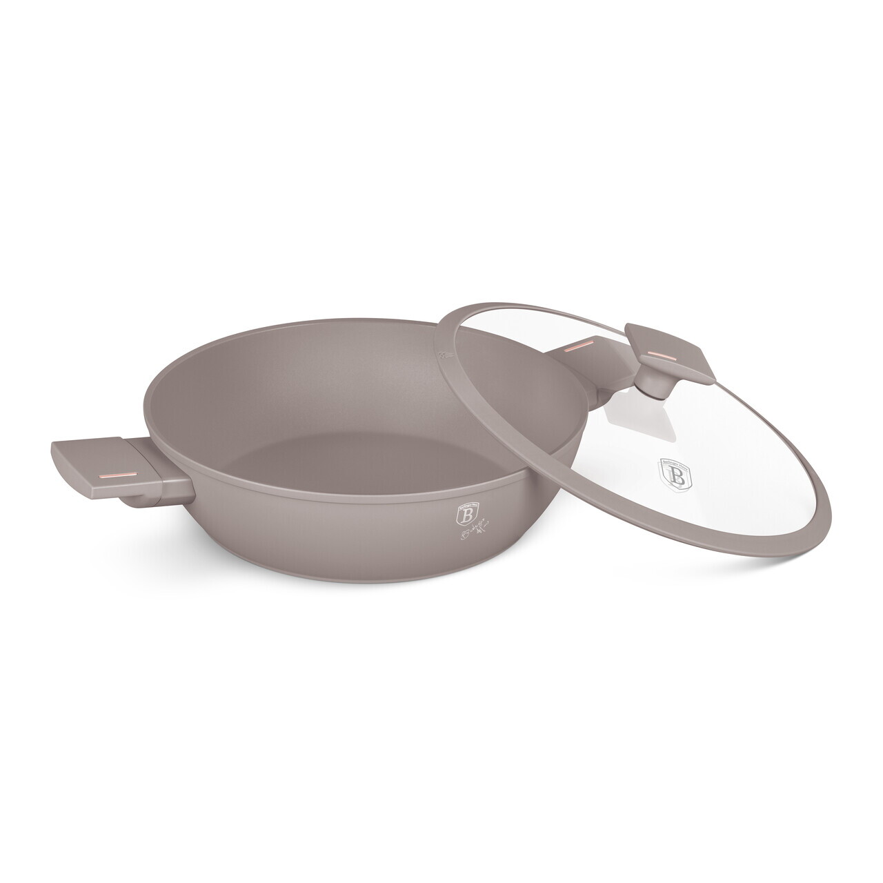 Oala cu capac Berlinger Haus, Taupe, 28 cm, 3.8 L, aluminiu forjat, taupe mat - imagine 4
