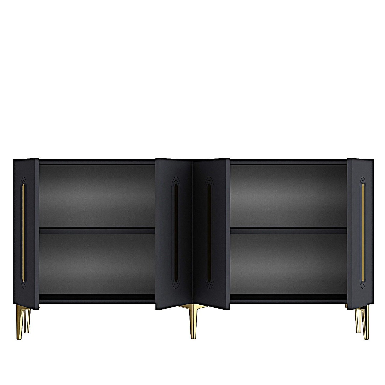 Consola, Hanah Home, Rany 150, 150x75x32 cm, Antracit / Aur - view 5