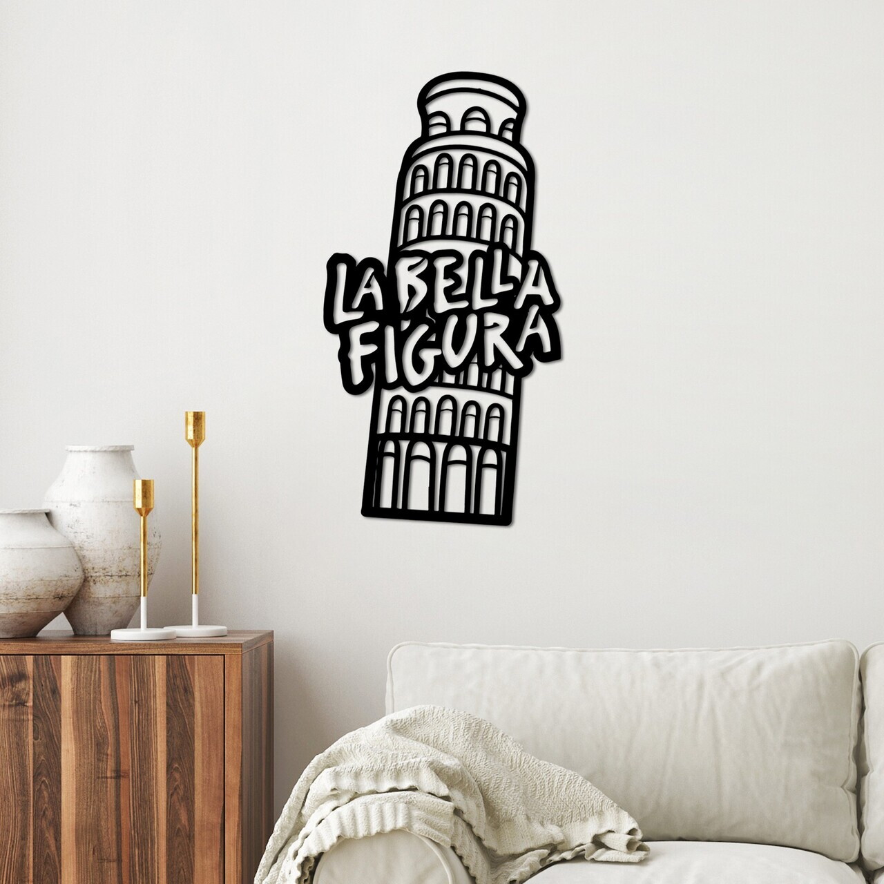 Decoratiune de perete, Bella Figura 2, Dimensiune: 32 x 60 cm, Negru — imaginea 3