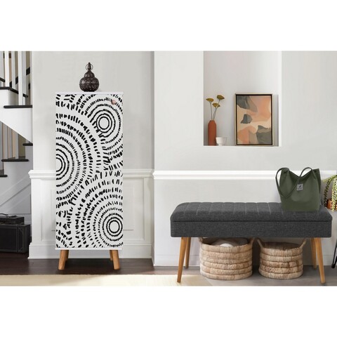 Set de mobilier pentru hol, Hanah Home, Vegas White, Alb / Antracit