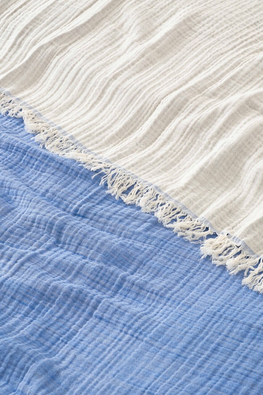 Cuvertura matlasata dubla, Muslin - Light Blue, DC Home, Bumbac