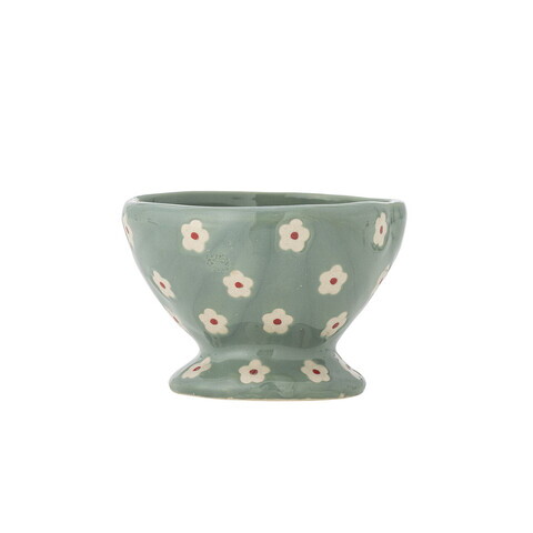 Bol, Bloomingville, Nini Flowers, 9x6.5 cm, 170 ml, ceramica, albastru