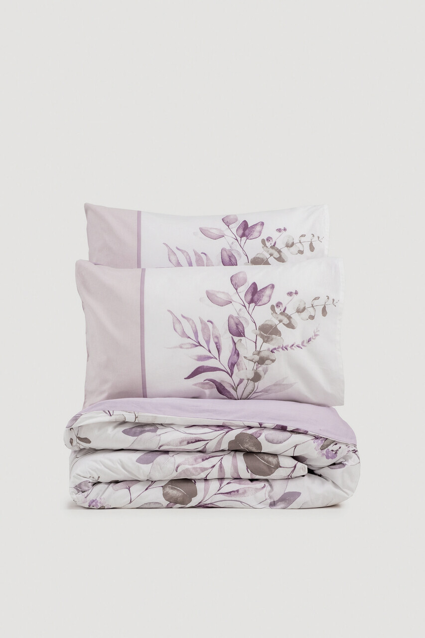 Lenjerie de pat pentru o persoana, Nadia - Lilac, Cotton Box, Bumbac Ranforce