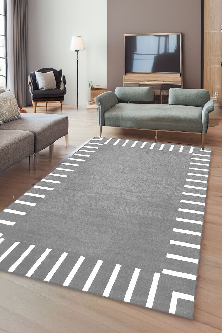 Covor, CLR-DC-4092-HALI-79, 140x250 cm, Poliester, Gri