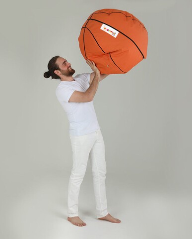 Fotoliu puf pentru copii, Bean Bag, Ferndale Basketball, , 70x45 cm, poliester impermeabil, caramiziu