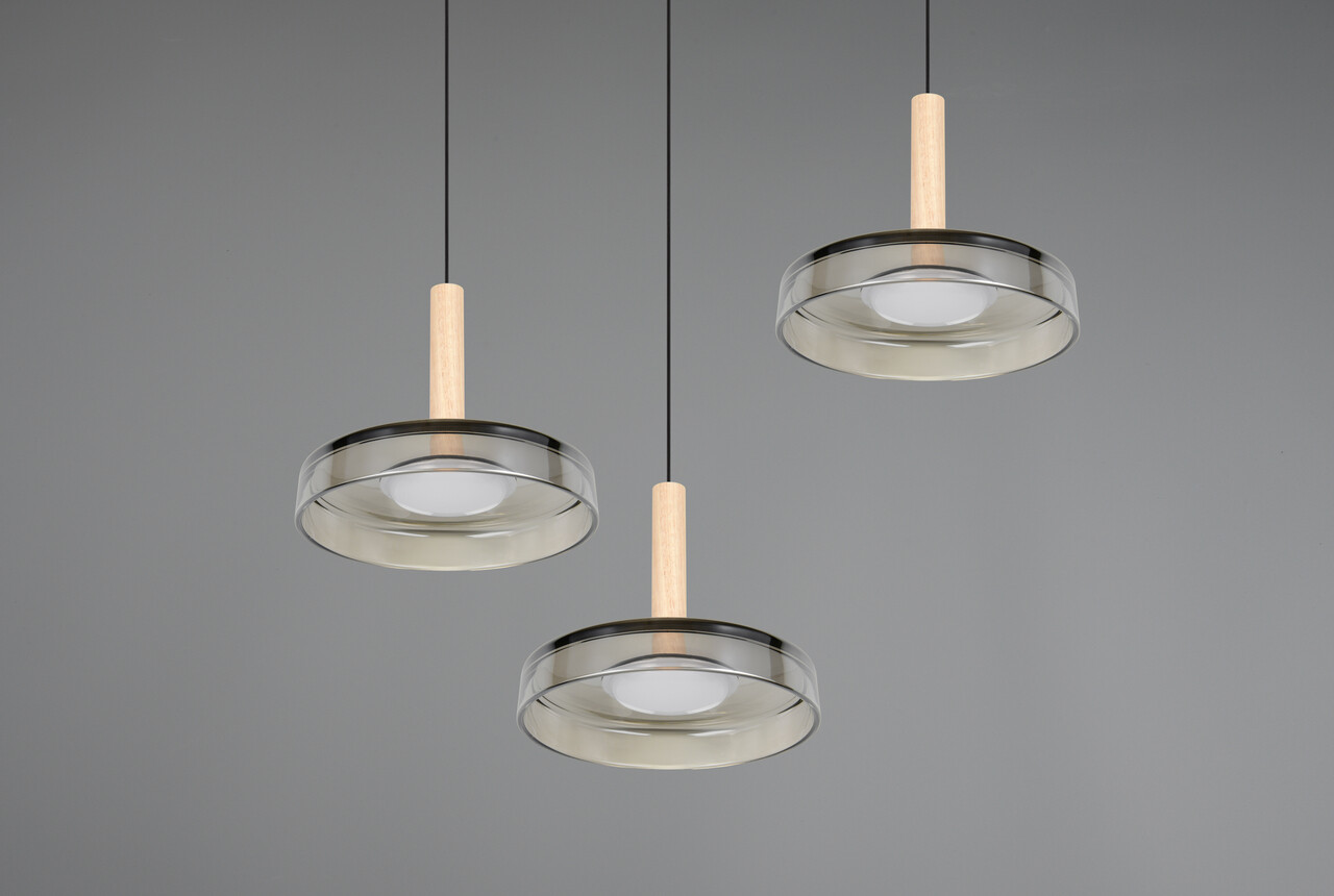 Lustra Celeste, TRIO, 35x200 cm, 7W, 3x SMD LED, metal, negru/gri