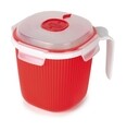 Cana pentru incalzit laptele in cuptorul cu microunde, Snips, 0.7 L, polipropilena, rosu