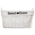 Cos pentru depozitare, Sweet Home, Creaciones Meng, 42x30x22 cm, metal/poliester, alb