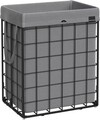 Cos de rufe, Songmics, 48 x 33 x 58 cm, 90 L, otel/policoton, gri/negru